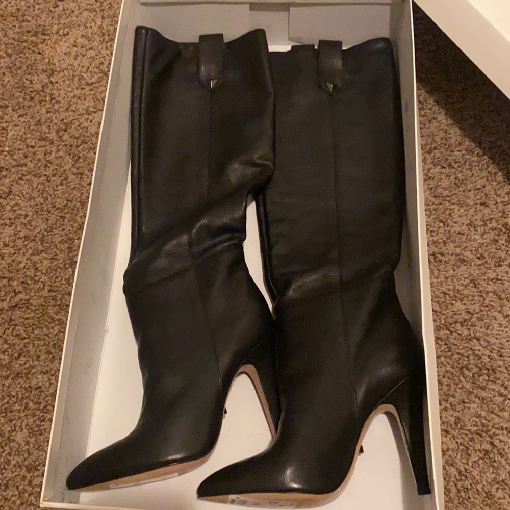 Schutz black leather boots